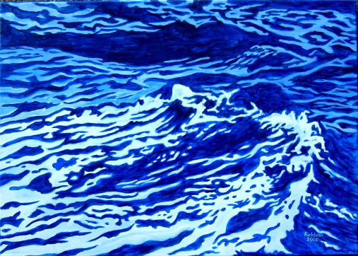 Atlantikwelle - Acryl auf Leinwand, 70x50 cm