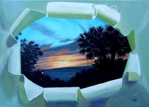 Abendstimmung auf Teneriffa - Acryl auf Leinwand, 70x50 cm