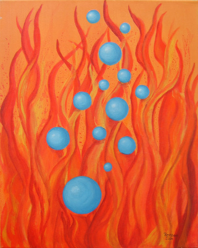 Feuer und Wasser, Acryl auf Leinwand 40x50 cm